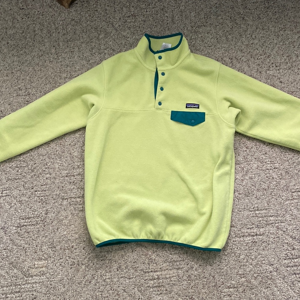 Women’s Quarter Snap Patagonia, Yellow & Green, Size Large